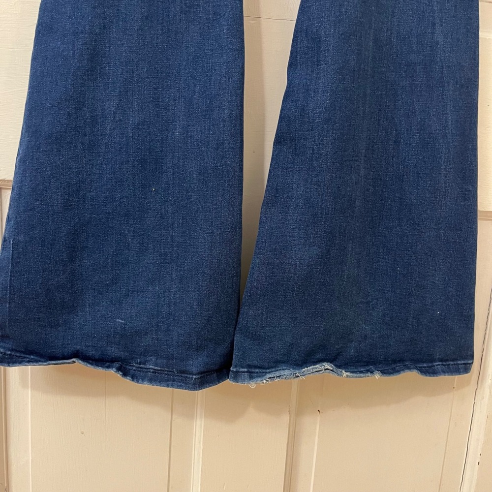 Free People Penny Pull‎ On Bell Bottom Jeans Dark Wash Denim Size 24R READ - Picture 5 of 6